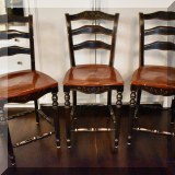 F24. 3 Painted bar stools. Seat 24”h 